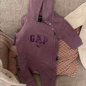 GAP Lavender Hooded Baby Onesie
